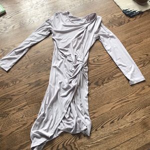 Grey dress with side knot tie